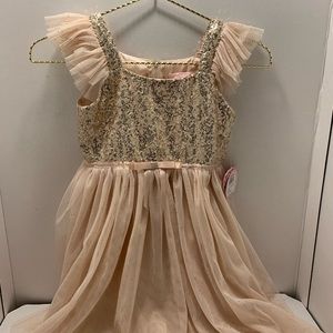 Sequins dress with matching rhinestone flats